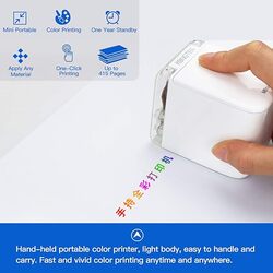 MBrush Handheld Printer Portable Mini Inkjet Printer Color Barcode Printer 1200dpi with Ink Cartridge APP for Customized Text Number Code Label Symbol Pattern